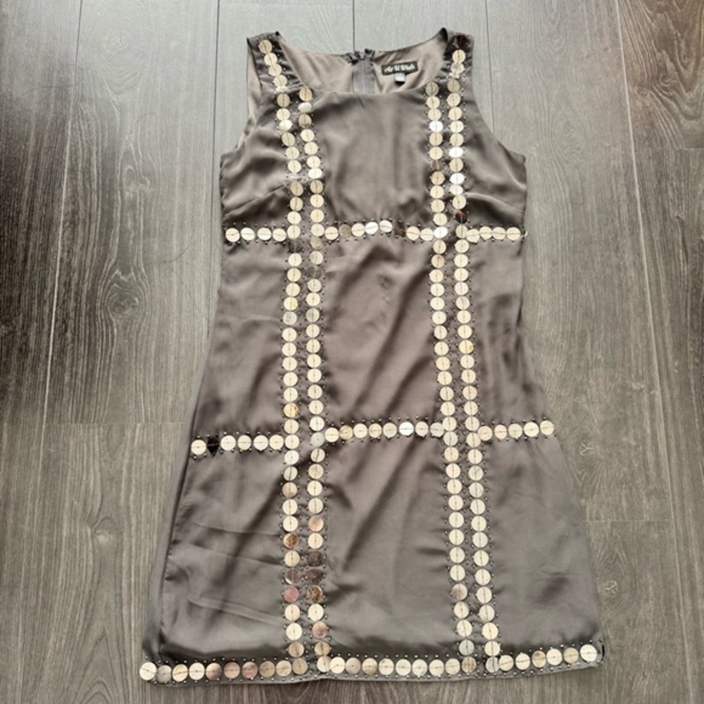 As U Wish Gray Dress with Silver Accents